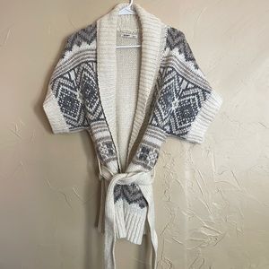 Old Navy Open Knit Cardigan Sweater Short Sleeve with Waist Tie